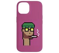 Carcasa para iPhone 14 Pixel Art generativo de Degen Smokers Club #53 de NFT Ravencoin