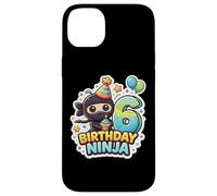 Carcasa para iPhone 14 Plus 6 años cumpleaños Ninja Boys Six 6th Sexto Kids Party Cute