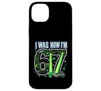 Carcasa para iPhone 14 Plus 7º cumpleaños tenía 6 años Ahora Soy 7 Six Seven 67 Space Alien UFO