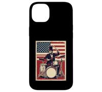 Carcasa para iPhone 14 Plus Abraham Lincoln Baterista Bandera de Estados Unidos Patriotic Rock