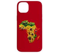 Carcasa para iPhone 14 Plus African Animal Map Juneteenth Flag Colors Pride Black Africa