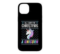 Carcasa para iPhone 14 Plus All I Want For Christmas Is A Unicorn Ugly Sweater Christmas Fun