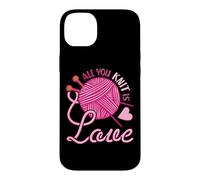 Carcasa para iPhone 14 Plus All You Knit Is Love - Juego de Notas para Tejer