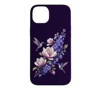 Carcasa para iPhone 14 Plus Amante de Las Aves botánicas Florales de Magnolia de colibrí