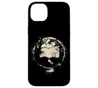 Carcasa para iPhone 14 Plus Anillo de Calavera de Bosque y Luna Surrealista Ghostly Gothic Horror Graphic