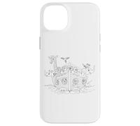 Carcasa para iPhone 14 Plus Arca de Noé - Gráfico de Historia bíblica para Colorear de fe para niños (Blanco)