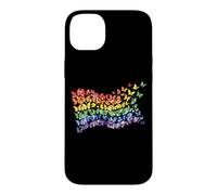 Carcasa para iPhone 14 Plus Arco Iris Bandera Mariposas Gay Orgullo Mes Arte Homosexualidad