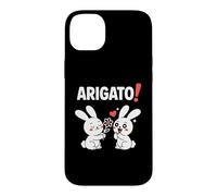 Carcasa para iPhone 14 Plus Arigato! Funny Chibi Anime Bunny Kawaii Manga Comedia
