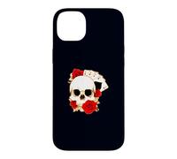 Carcasa para iPhone 14 Plus Arte de Cartas de Juego de póquer de Rosas de Calavera de Cuatro ases