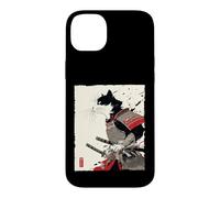 Carcasa para iPhone 14 Plus Arte en Tinta Samurai Cat Warrior Ink Kawaii Anime Cat Samurai