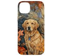 Carcasa para iPhone 14 Plus Arte Floral botánico de Perro Perdiguero Rubio