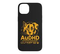 Carcasa para iPhone 14 Plus AuDHD Autismo Y TDAH Perro Gato Ambos Divertidos
