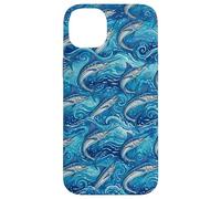 Carcasa para iPhone 14 Plus Azul Marlin Pesca Big Game Fisherman Fish Pattern