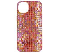 Carcasa para iPhone 14 Plus Azulejos de Mosaico de Vidrio Italiano Sicilia Rosa Naranja Preppy
