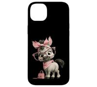 Carcasa para iPhone 14 Plus Baby Pony Kawaii Caballo Rosa Leopardo Gafas Retrato Gráfico