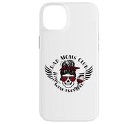 Carcasa para iPhone 14 Plus Bad Moms Club Wine Proporcionado moño desordenado cráneo Divertido mamá