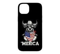 Carcasa para iPhone 14 Plus Bandana Barral Racer con la Bandera Estadounidense de Rodeo Cowboy Country