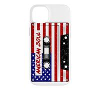 Carcasa para iPhone 14 Plus Bandera Americana Soul Cassette Stars & Stripes 4 de Julio
