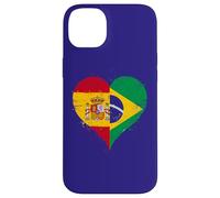 Carcasa para iPhone 14 Plus Bandera Brasil España para Fanáticos Españoles Brasileños