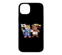 Carcasa para iPhone 14 Plus Bandera de Colombia y Corea del Sur Raíces Colombo-Coreanas