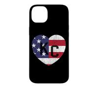 Carcasa para iPhone 14 Plus Bandera del país del Mundo de Estados Unidos KC Heart Kansas City Love Letters US
