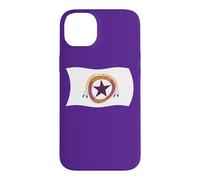 Carcasa para iPhone 14 Plus Bandera Ondulada de la Tribu Wampanoag Squanto India nativa Americana