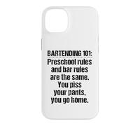 Carcasa para iPhone 14 Plus Bartender Bartending 101 - Reglas de Barra Preescolar, Color Negro