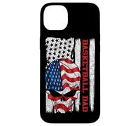 Carcasa para iPhone 14 Plus Basketball Dad American Flag Skull Patriotic 4th of July