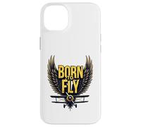 Carcasa para iPhone 14 Plus Biplano Retro de Aventura Nacido para Volar, atrevidos Amantes de la aviación