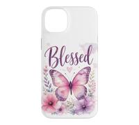 Carcasa para iPhone 14 Plus Blessed - Women's Christian Faith Butterfly Watercolor