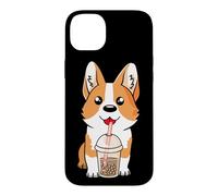 Carcasa para iPhone 14 Plus Boba Milk Tea Corgi Dog Puppy Lover Kawaii Anime japonés