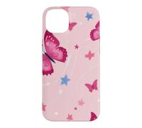 Carcasa para iPhone 14 Plus Bonito Estampado de Mariposas Rosas con Estampado de Mariposas Rosadas, Femenino, Y2K