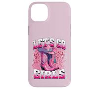 Carcasa para iPhone 14 Plus Bota Cowboy Western Cowgirl Pink Leopard Let's Go Girls