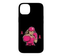 Carcasa para iPhone 14 Plus Boxing Black African American Fight Breast Cancer Ribbon