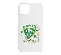Carcasa para iPhone 14 Plus Brasil-Brasil - Corazón de Gato Lindo Amante de la Bandera de Brasil