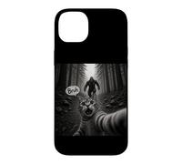 Carcasa para iPhone 14 Plus Bruh Cat Selfie Bigfoot Sasquatch Scared Cat Meme Gráfico