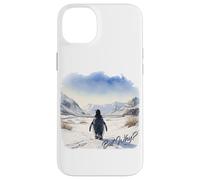 Carcasa para iPhone 14 Plus BUT Why? Penguin Wandering Off Mountains Watercolor (White)