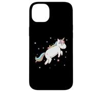 Carcasa para iPhone 14 Plus Caballo de fantasía Unicornio Saltando con Cola Colorida
