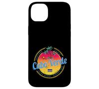 Carcasa para iPhone 14 Plus Cabo Verde Isla Puesta de Sol Retro Palmera Vintage Recuerdo