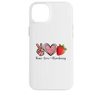 Carcasa para iPhone 14 Plus Camisas Peace Love Strawberry Farmer Strawberries Lover Fruit