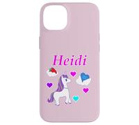 Carcasa para iPhone 14 Plus Camiseta de cumpleaños con diseño de Unicornio para niña con Nombre Heidi