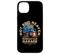 Carcasa para iPhone 14 Plus Caricatura de Coche clásico de Hotrod Heaven Muscle Car Garage de EE. UU.