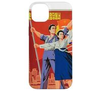 Carcasa para iPhone 14 Plus Cartel de Propaganda de Corea del Norte, Divertido Disfraz