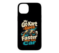 Carcasa para iPhone 14 Plus Cartoon Go Kart Racing Driver Mi Go Kart va más rápido Que