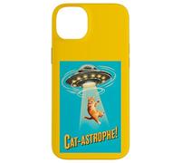 Carcasa para iPhone 14 Plus Cat-astrophe! - Póster de la película Vintage Retro de platillo Volador OVNI