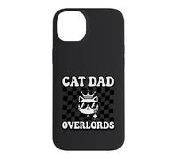 Carcasa para iPhone 14 Plus Cat Dad Overlords Funny Feline Master Retro Checkered