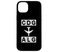 Carcasa para iPhone 14 Plus CDG a ALG Ruta de avión París Argel