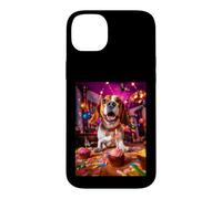 Carcasa para iPhone 14 Plus Celebración de Cupcakes de Perro Beagle Emocionado