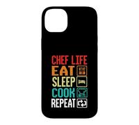 Carcasa para iPhone 14 Plus Chef Life Eat Cook Repeat Funny Cooking Chefs Lover