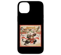 Carcasa para iPhone 14 Plus Chibi Asiático Chino Guerrero Gato - Miau Kung Fu Vintage Art
